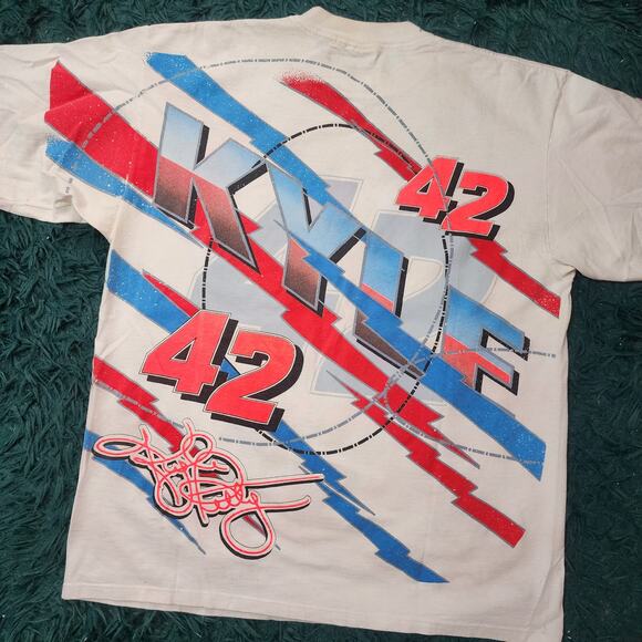 Vintage 1995 Kyle Petty #42 Coors Light NASCAR Tee XL Double Sided Made in USA - Picture 2 of 7